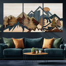 Wood Style Mountain Wall Art Canvas Print, Layered Wood by MyGreatCanvas | Canvas Wall Art Prints | Photo Prints & Wall Decor