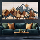 Layered Wooden Mountain Wall Art Canvas Print, Modern Rustic by MyGreatCanvas | Canvas Wall Art Prints | Photo Prints & Wall Decor