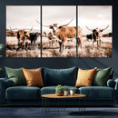 Texas Longhorn Cattle Wall Art Canvas Print, Sepia Western by MyGreatCanvas | Canvas Wall Art Prints | Photo Prints & Wall Decor