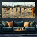 Texas Longhorn Wall Art Canvas Print, Western Ranch Cattle by MyGreatCanvas | Canvas Wall Art Prints | Photo Prints & Wall Decor