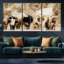Western Longhorn Herd Wall Art Canvas Print, Sepia Texas by MyGreatCanvas | Canvas Wall Art Prints | Photo Prints & Wall Decor