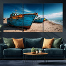 Coastal Fishing Boats Wall Art Canvas Print, Sunset Beach by MyGreatCanvas | Canvas Wall Art Prints | Photo Prints & Wall Decor