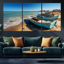 Coastal Fishing Boats Wall Art Canvas Print, Sunset Beach by MyGreatCanvas | Canvas Wall Art Prints | Photo Prints & Wall Decor