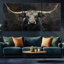 Rustic Longhorn Bull Wall Art Canvas Print – Vintage Western by MyGreatCanvas | Canvas Wall Art Prints | Photo Prints & Wall Decor