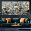 Abstract Floral Wall Art Canvas Print – Gold and Blue by MyGreatCanvas | Canvas Wall Art Prints | Photo Prints & Wall Decor