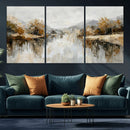 Neutral Abstract Lake Landscape Wall Art Canvas Print by MyGreatCanvas | Canvas Wall Art Prints | Photo Prints & Wall Decor