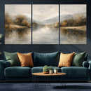 Neutral Abstract River Landscape Wall Art Canvas Print by MyGreatCanvas | Canvas Wall Art Prints | Photo Prints & Wall Decor