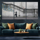 Banksy Girl with Butterflies Street Art Wall Art Canvas by MyGreatCanvas | Canvas Wall Art Prints | Photo Prints & Wall Decor