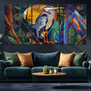 Colorful Heron Wall Art Canvas Print Tropical Bird Abstract by MyGreatCanvas | Canvas Wall Art Prints | Photo Prints & Wall Decor