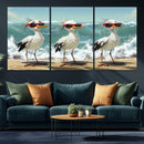 Funny Seagull Wall Art Canvas Print Beach Birds With by MyGreatCanvas | Canvas Wall Art Prints | Photo Prints & Wall Decor