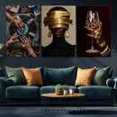 Luxury Fashion Wall Art Canvas Print Set of 3, Gold Jewelry by MyGreatCanvas | Canvas Wall Art Prints | Photo Prints & Wall Decor