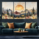 Boho Mountain Landscape Large Wall Art, Horizontal Gold by MyGreatCanvas | Canvas Wall Art Prints | Photo Prints & Wall Decor
