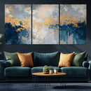 Blue Gold Abstract Large Framed Canvas Wall Art, Modern by MyGreatCanvas | Canvas Wall Art Prints | Photo Prints & Wall Decor