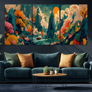 Colorful Japanese Landscape Print: Maximalist Panoramic Wall by MyGreatCanvas | Canvas Wall Art Prints | Photo Prints & Wall Decor
