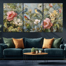 Vintage Birds and Flowers Wall Art Canvas Print, Botanical by MyGreatCanvas | Canvas Wall Art Prints | Photo Prints & Wall Decor