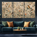 Vintage Birds and Flowers Wall Art Canvas Print, Botanical by MyGreatCanvas | Canvas Wall Art Prints | Photo Prints & Wall Decor