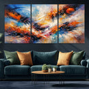 Lyrical Abstraction Wall Art Canvas Print, Orange Blue by MyGreatCanvas | Canvas Wall Art Prints | Photo Prints & Wall Decor