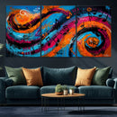 Geometric Abstract Wall Art Canvas Print, Orange Blue by MyGreatCanvas | Canvas Wall Art Prints | Photo Prints & Wall Decor