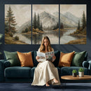 Vintage Mountain Landscape Wall Art Canvas Print Set, Rustic by MyGreatCanvas | Canvas Wall Art Prints | Photo Prints & Wall Decor