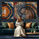 Tree Ring Triptych Canvas Wall Art — Set of 3 Wood Grain by MyGreatCanvas | Canvas Wall Art Prints | Photo Prints & Wall Decor