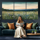 Wildflower Meadow Oil Painting Canvas — Daisy Lavender