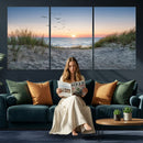 Sandy Dune Path Sunset Canvas Wall Art — Seagulls Beach by MyGreatCanvas | Canvas Wall Art Prints | Photo Prints & Wall Decor