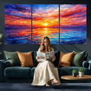 Colorful Knife Ocean Sunset Canvas — Orange Pink Teal by MyGreatCanvas | Canvas Wall Art Prints | Photo Prints & Wall Decor
