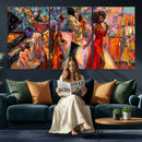African American Jazz Singer Canvas Art — Red Dress Black by MyGreatCanvas | Canvas Wall Art Prints | Photo Prints & Wall Decor
