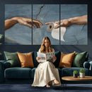 Funny Bathroom Canvas Wall Art, Michelangelo Creation of by MyGreatCanvas | Canvas Wall Art Prints | Photo Prints & Wall Decor