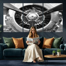 Vintage Propeller Plane Wall Art Canvas Print, Black and by MyGreatCanvas | Canvas Wall Art Prints | Photo Prints & Wall Decor