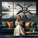 Vintage Airplane Wall Art Canvas Print, Black and White by MyGreatCanvas | Canvas Wall Art Prints | Photo Prints & Wall Decor