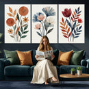 Watercolor Botanical Canvas Wall Art Set, Navy Terracotta by MyGreatCanvas | Canvas Wall Art Prints | Photo Prints & Wall Decor