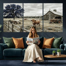 Texas Longhorn Canvas Wall Art, Rustic Farm Barn Bluebonnet by MyGreatCanvas | Canvas Wall Art Prints | Photo Prints & Wall Decor