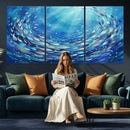 School of Fish Canvas Print | Blue Ocean Underwater Wall Art by MyGreatCanvas | Canvas Wall Art Prints | Photo Prints & Wall Decor