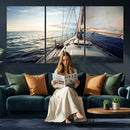Sailboat Wall Art Canvas Print, Ocean Sunset Sailing Framed by MyGreatCanvas | Canvas Wall Art Prints | Photo Prints & Wall Decor