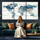 Watercolor World Map Canvas Wall Art Print – Abstract by MyGreatCanvas | Canvas Wall Art Prints | Photo Prints & Wall Decor