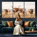Texas Longhorn Canvas Wall Art, Rustic Farm Animal Photography Print, Farmhouse Country Decor, Western Ranch Art by MyGreatCanvas | Canvas Wall Art Prints | Photo Prints & Wall Decor