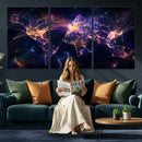 Global Flight Routes Map Canvas Wall Art, Worldwide Aviation Network Print, International Air Travel Wall Decor by MyGreatCanvas | Canvas Wall Art Prints | Photo Prints & Wall Decor