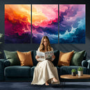 Colorful Abstract Canvas Wall Art Print, Vibrant Popup Color Art Print