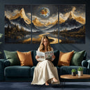 Abstract Mountain Wall Art Canvas Print Modern Landscape Painting Print