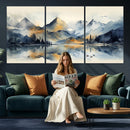 Lake Abstract Mountain Wall Art Canvas Print