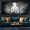 Black White Octopus Wall Art Canvas Print by MyGreatCanvas | Canvas Wall Art Prints | Photo Prints & Wall Decor