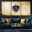 Massachusetts Flag Wall Art Canvas Print