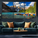 Moraine Lake 3-Panel Wall Art, Majestic Mountain and Lake by MyGreatCanvas | Canvas Wall Art Prints | Photo Prints & Wall Decor