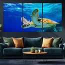 Sea Turtle Wall Art Canvas Print, Sea life in the Ocean Wall
