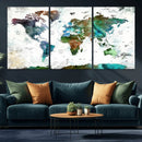 Modern Watercolor World Map Canvas Wall Art – Framed by MyGreatCanvas | Canvas Wall Art Prints | Photo Prints & Wall Decor