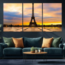 Paris Eiffel Tower Sunset Canvas Wall Art Print - Iconic
