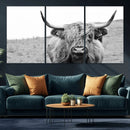 Newfoundland Cow Art Wall Art, Black White Cow Art Wall Art