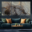 Gray Marble Fluid Wall Art – Modern Abstract Canvas Print