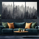 Misty Forest Canvas Wall Art – Monochrome Triptych Pine Tree by MyGreatCanvas | Canvas Wall Art Prints | Photo Prints & Wall Decor